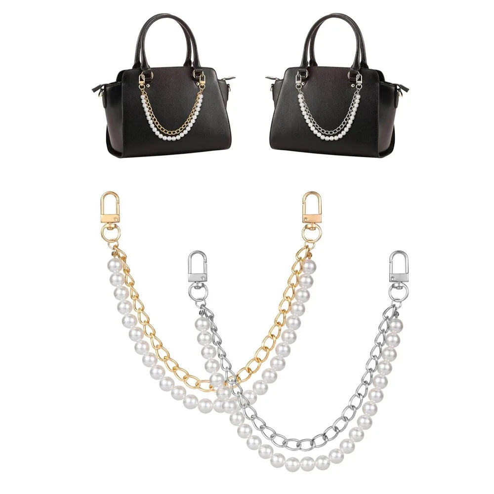New 32cm Bag Extender Chain DIY Handbag Hanging Buckle Pearl Chain Strap Bag Accessory