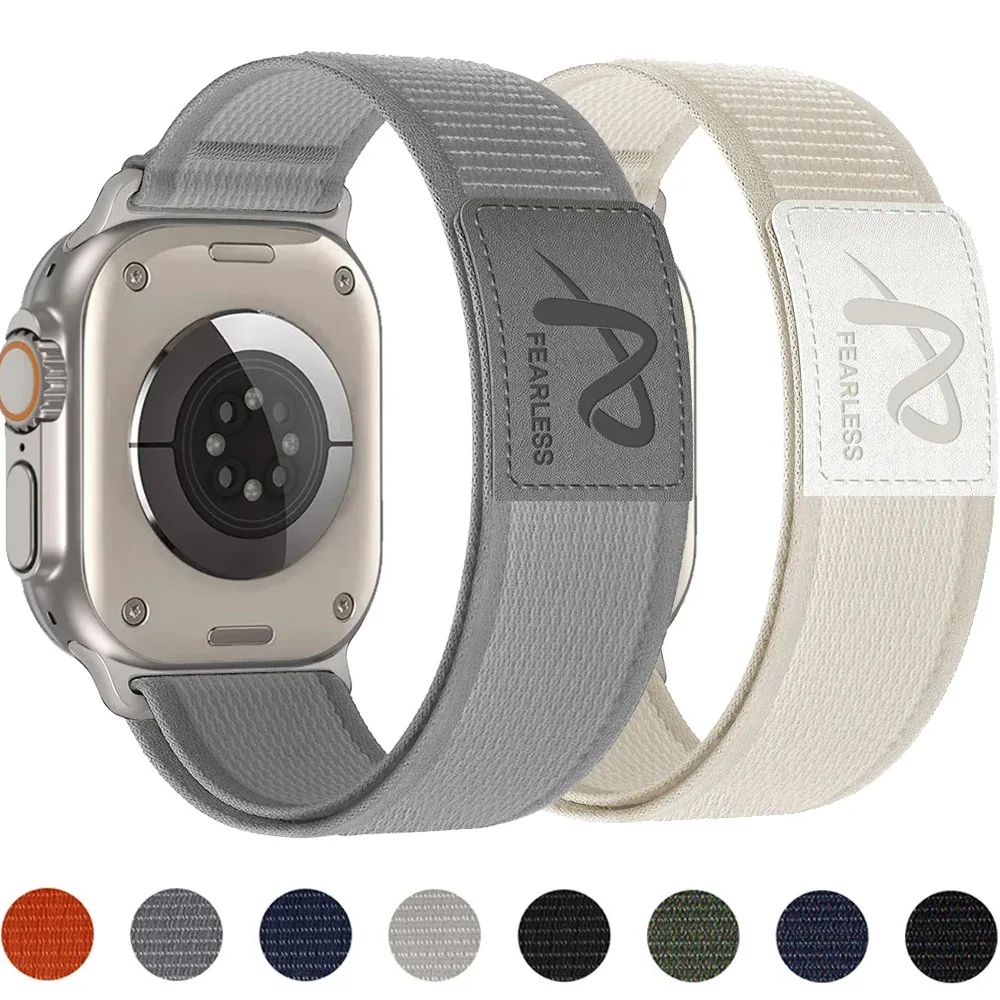 Trail+Lederarmband für Apple Watch Ultra 3/2/1 49mm 11 10 46mm 42mm Nylon-Schlaufenarmband IWatch 9 8 7 6 5 4 SE 45mm 44mm 41/40mm