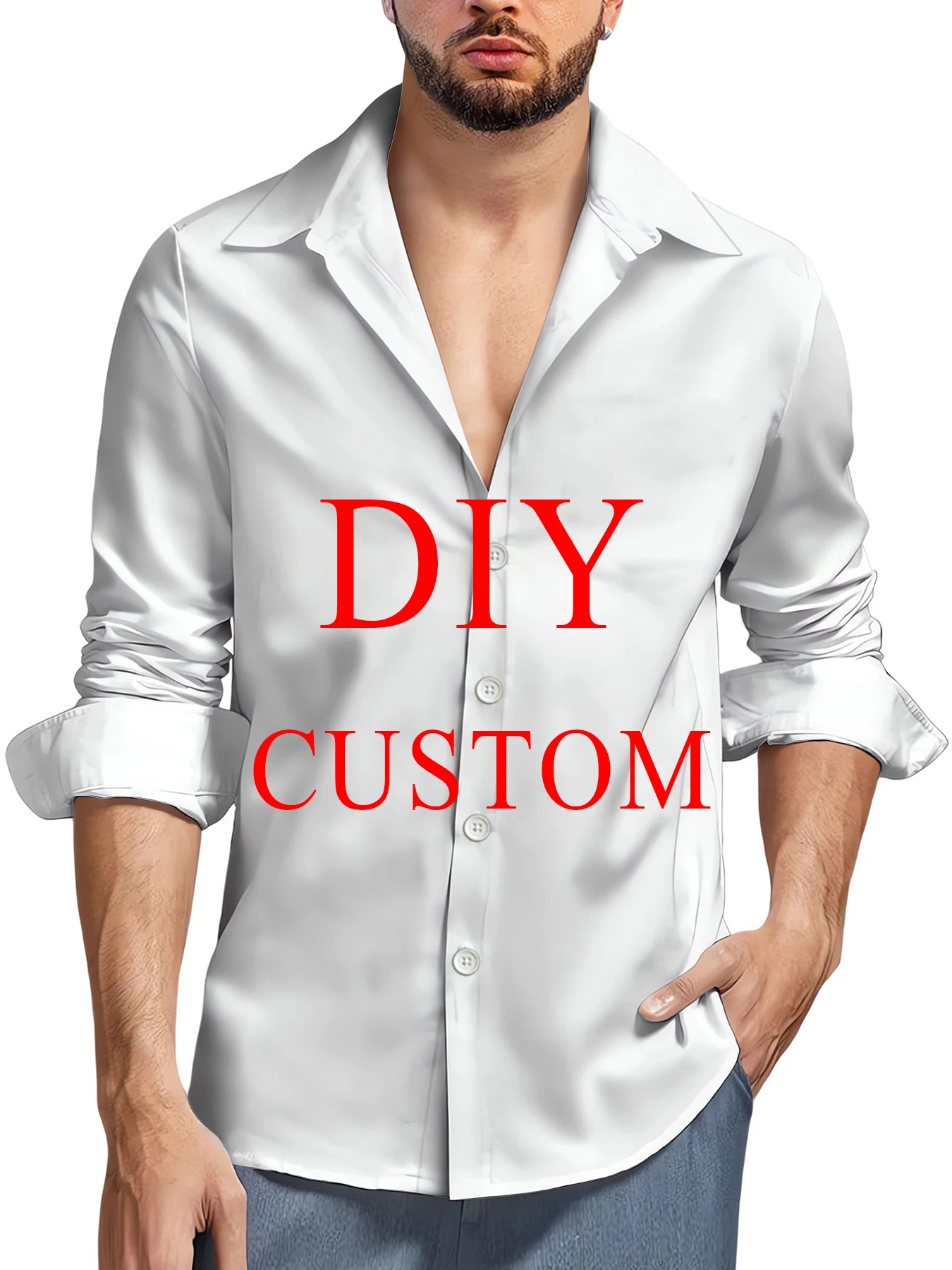 HX Fashion Men's Shirts DIY Costom Your Own Picture Long Sleeve Shirt Casual Men Clothing S-5XL Dropshipping