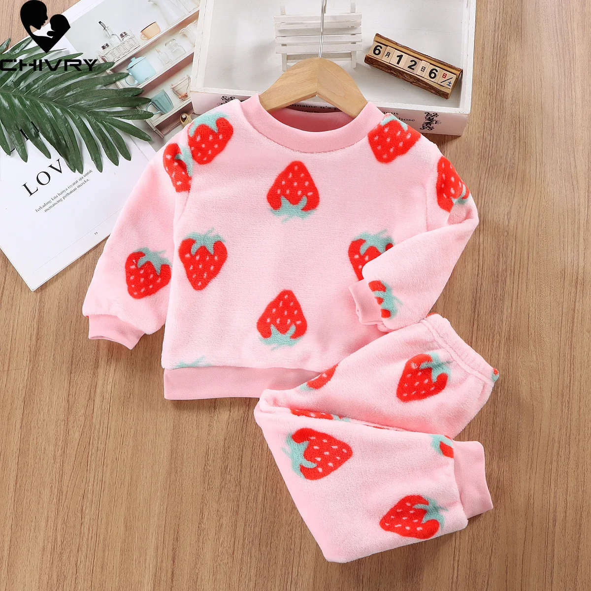 New Autumn Winter Kids Thick Warm Flannel Pajama Sets Baby Boys Girls Cartoon Long Sleeve O-neck Clothing Sets Sleepwear Pyjamas