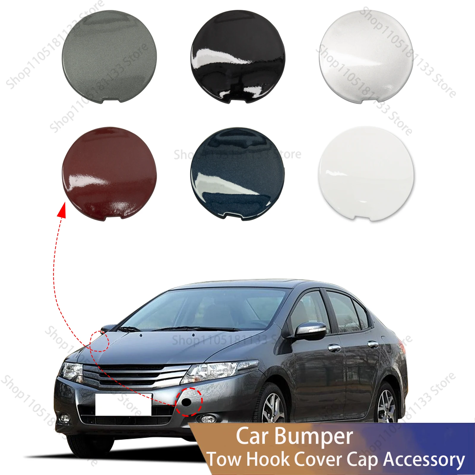 For Honda City GM2 GM3 2009-2011 Rear Bumper Tow Hook Cover 71104-TM0-T00 Durable ABS Plastic Professional Quality