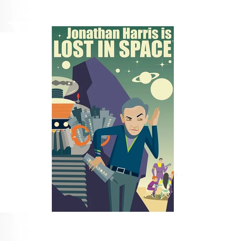 Jonathan Harris Is Lost In Space by Juan Ortiz Cool , Print Art Canvas Poster, For Living Room Decor Home Wall Picture