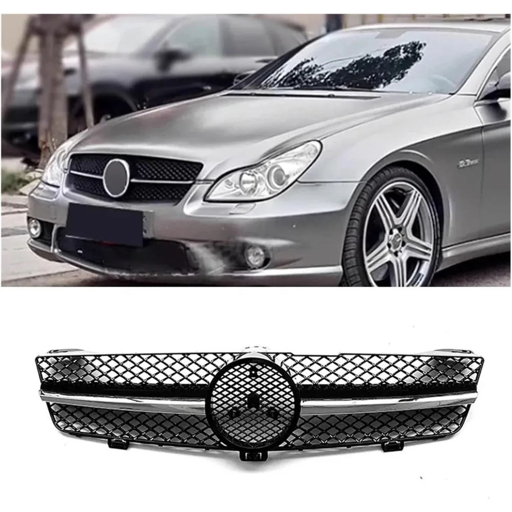 

Передняя решетка автомобиля для Mercedes-Benz CLS-Class W219 CLS350 CLS500 CLS550 SLS600 CLS63 AMG 2008-2010, решетки ABS (серебристые)
