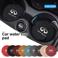 2PCS Car Coaster Cup Holder Anti-slip Accessories For Infiniti QX60 QX70 QX80 QX50 QX30 Q70L Q60 Q50 Q60S Q30 ESQ