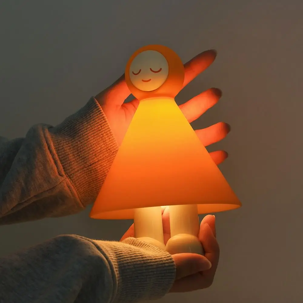 Soft Light Decorated Small Desk Lamp Smile Cute Scarecrow Sleeping Light ABS Rechargeable Atmosphere Night Light Gift