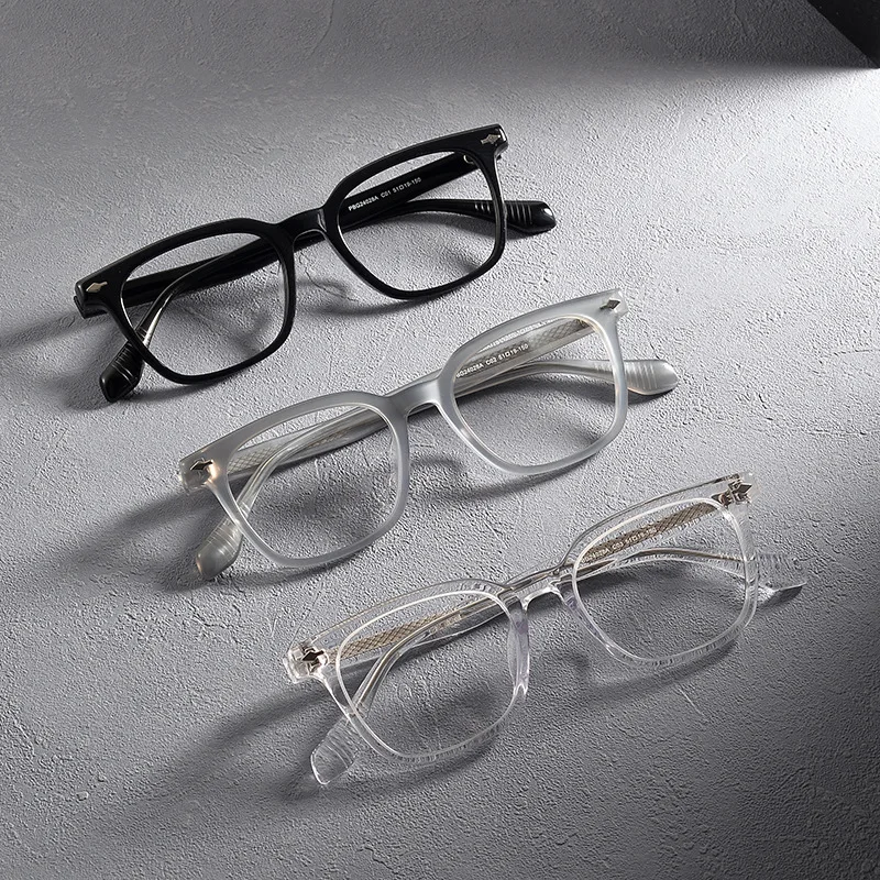 Vintage square acetate eyeglasses frames men's women optical eyeglasses frames Japanese handmade myopia prescription glasses