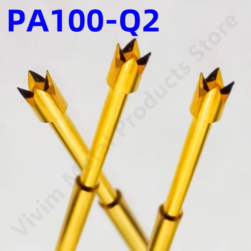 100PCS PA100-Q2 Spring Test Probe PA100-Q Test Pin P100-Q P100-Q2 Test Tool 33.35mm 1.36mm Needle Gold Tip Dia 1.50mm Pogo Pin