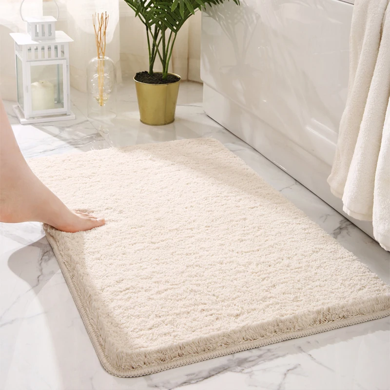 

40*60cm Luxury Bathroom Rug Mat Soft Absorbent Microfiber Bath Rugs Non-Slip Plush Carpet Wash Dry Bath Mats For Floor Shower