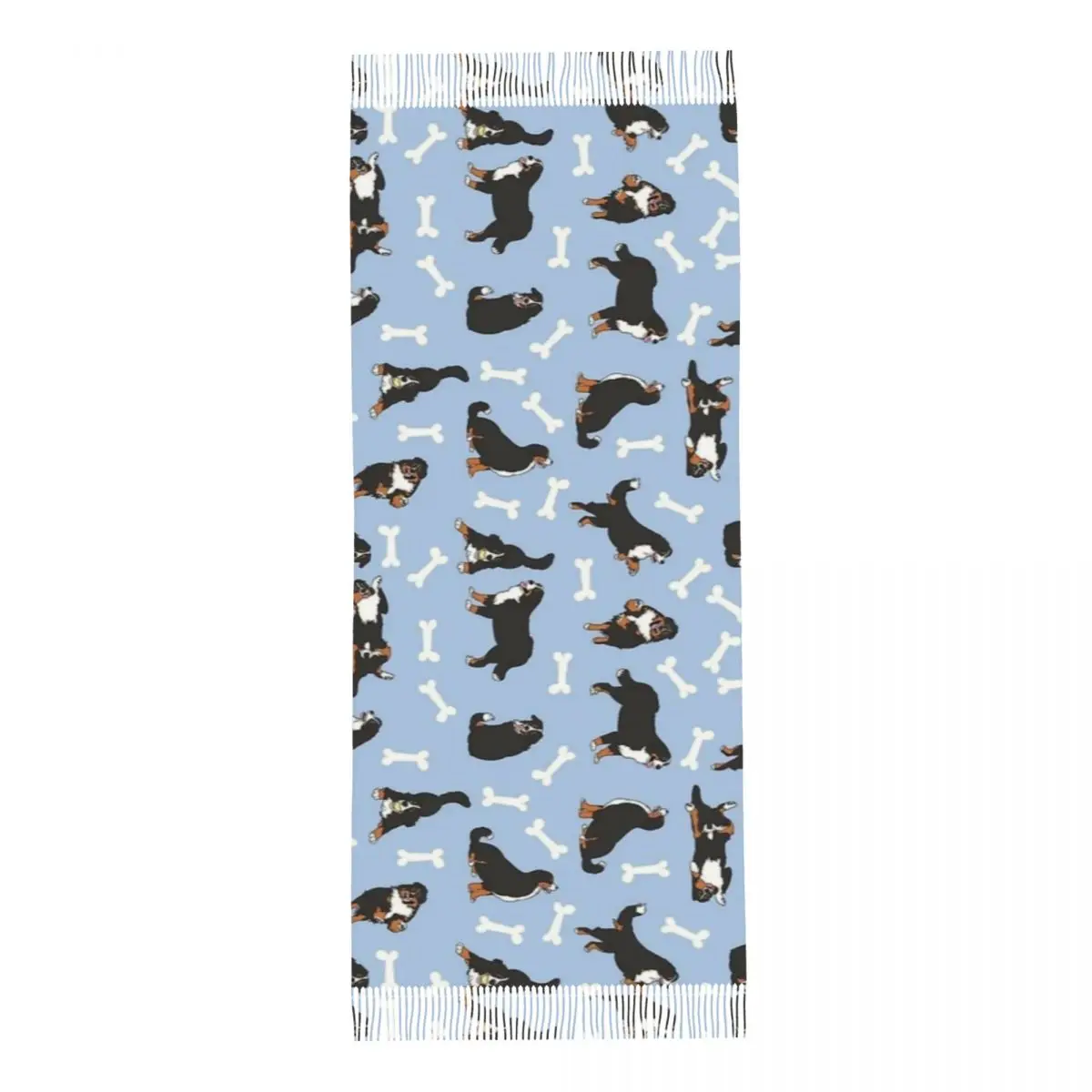 Playing Bernese Mountain Dog Scarf for Womens Winter Warm Pashmina Shawl Wrap Cartoon cute animal Long Large Shawl Scarf Ladies