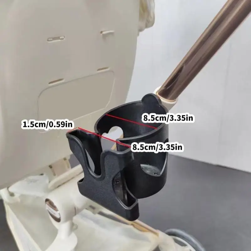 N1HB Multifunctional 2 In 1 Baby Strollers Cup Holder Bottle Storage Rack Phone Mount 360 Degree Rotate for Easy Outings