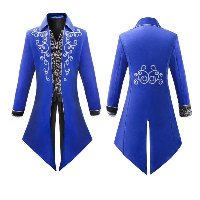 Manteau sur mesure rétro médiéval pour hommes, Costume d'halloween Punk Sle Long Court Faionable Ele classique, vêtements d'extérieur pour hommes