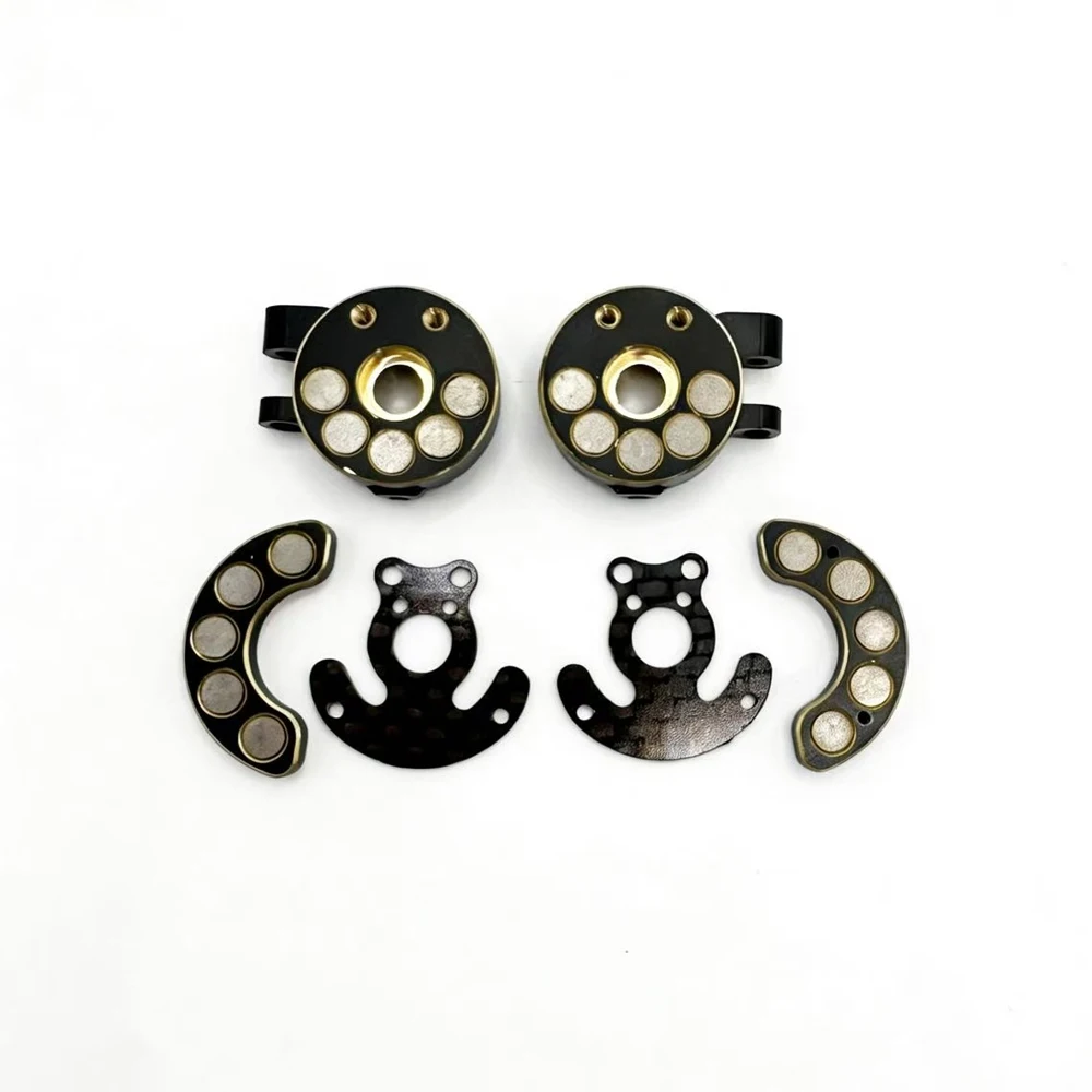

Brass Tungsten Steel Kunckles With Carbon fiber Brass Tungsten Steel Counterweight Fit 1.3 Wheel for TRX4M RC car Upgrade parts