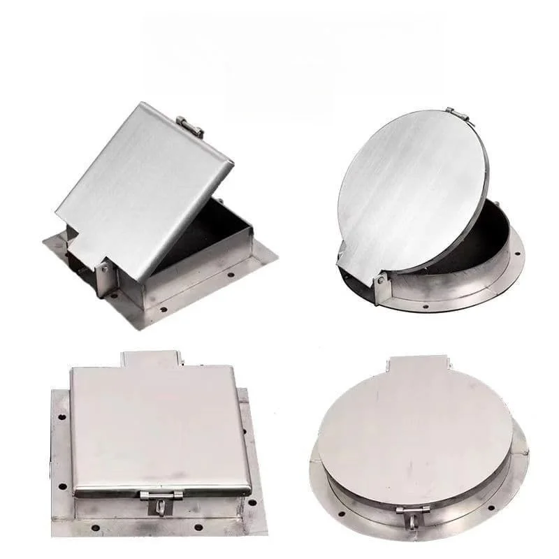 Square Round Stainless Steel Lockable Manhole Cover Anti Theft Decorative Lid For Home Underground Rainwater System Works