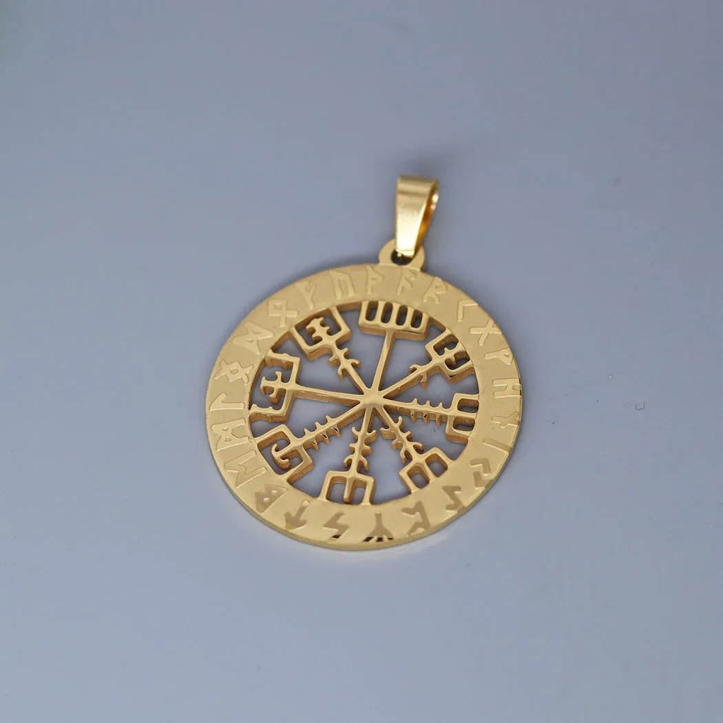 2Pcs/lot Vegvisir Compass Charm For Necklace Bracelets Jewelry Crafts Making Findings Handmade Stainless Steel Charm