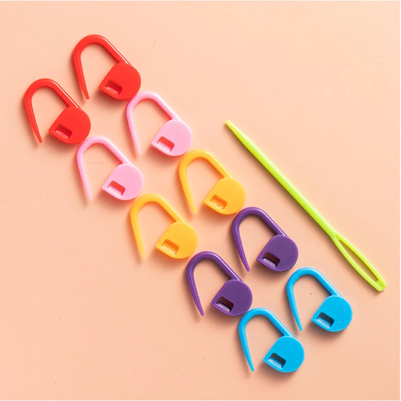 30-Piece Knitting Needle Set Including 10-9cm Needles, 10-7cm Needles & 10 Markers, Essential Sewing Tools for Crafting view 3
