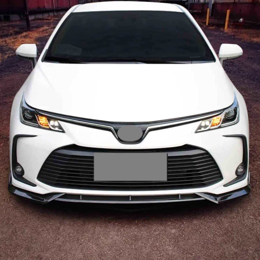 Zderzak przedni Spoiler Lip Dolny zestaw karoserii Dyfuzor Splitter Tuning Guard Do Toyota Corolla 2019 2020 2021 ABS Błyszcząca czerń — zdjęcie 5