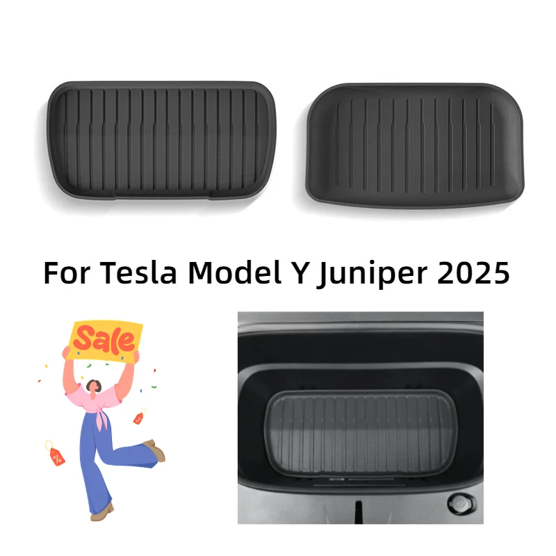 

For Tesla Model Y Juniper 2025 Front Rear Trunk Mats TPE Lower Storage Box Pad Protective Cover Cargo Liner Trunk Tray Floor Mat