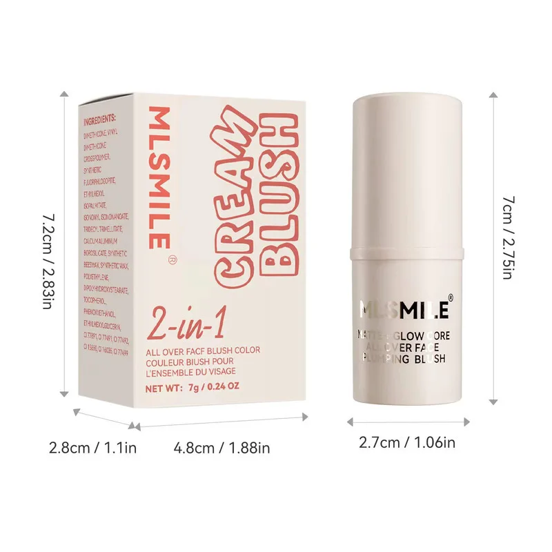 Fard in stick cremoso multi-colore Trucco a lunga durata Impermeabile Semplice High-End Labbra Guancia Tinta Fard rosa idratante ad alto pigmento