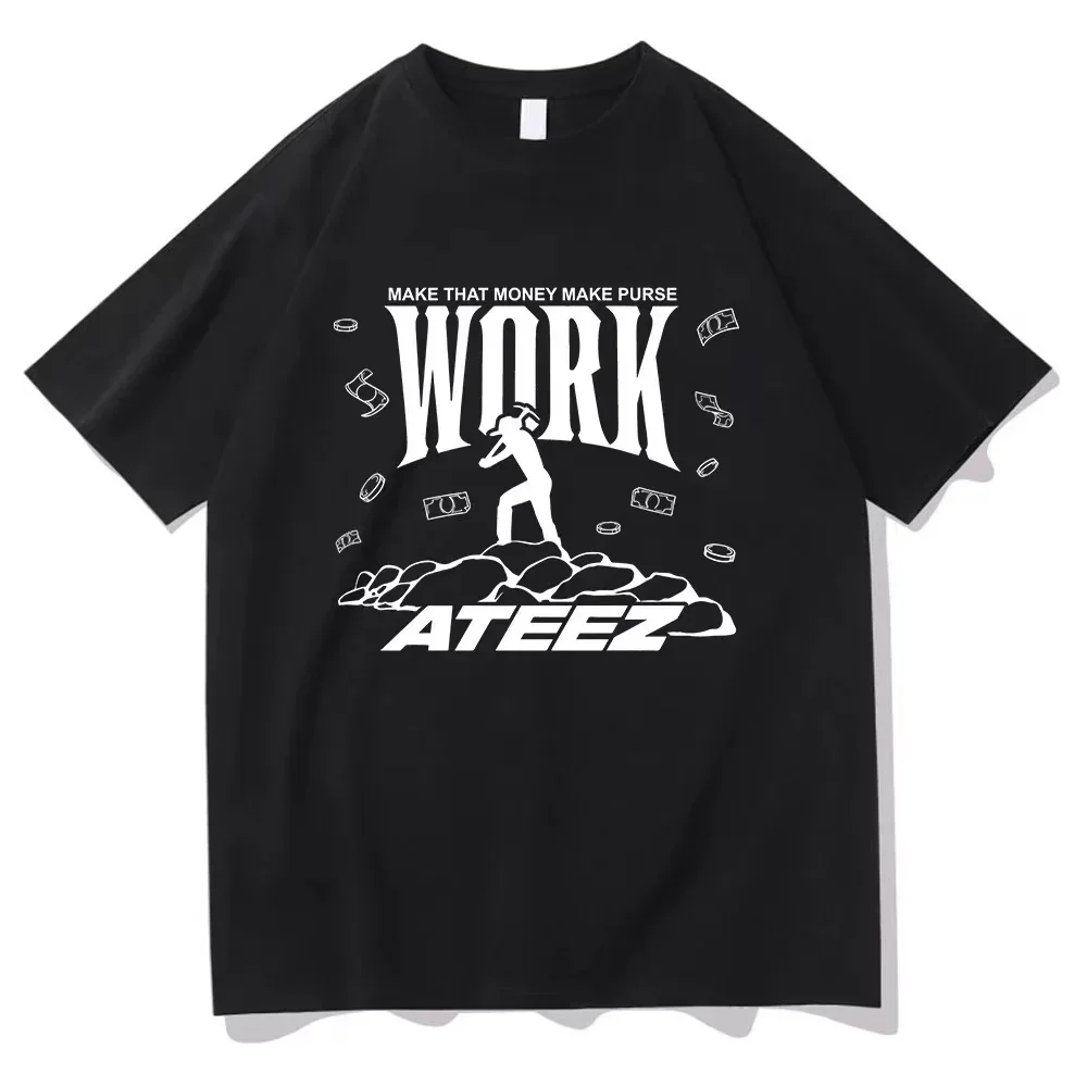 

Футболка Ateez Work Vector, модная мужская футболка Harajuku Aesthetic Gra, женская