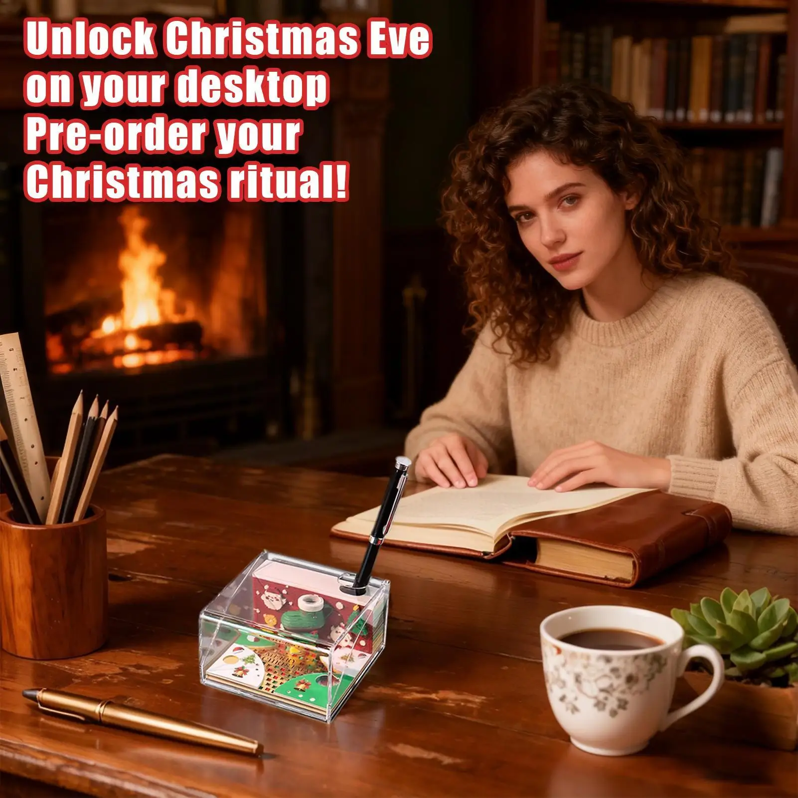 Calendrier de pièce de temps, bloc-notes, organisateur de planificateur, Sculpture en papier de noël, calendrier avec couvercle pour le calendrier, tâches de planification quotidiennes