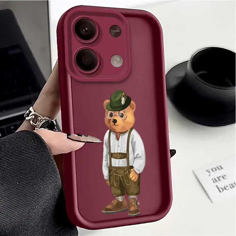 Note13 Stylish Bear Life Sky Eye Ladder Phone Case For Redmi Note 13Pro 13ProPlus 13Pro 12 12R 12Pro 12Turbo 12S 11 10 Cover