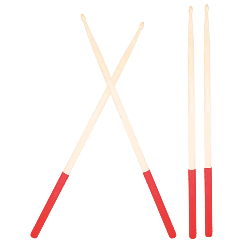 

2 Pairs Maple Drumsticks Red 5A Anti Slip Jazz Practice Sticks for Adults Kids Percussion Wooden Accessories Lightweight Compact