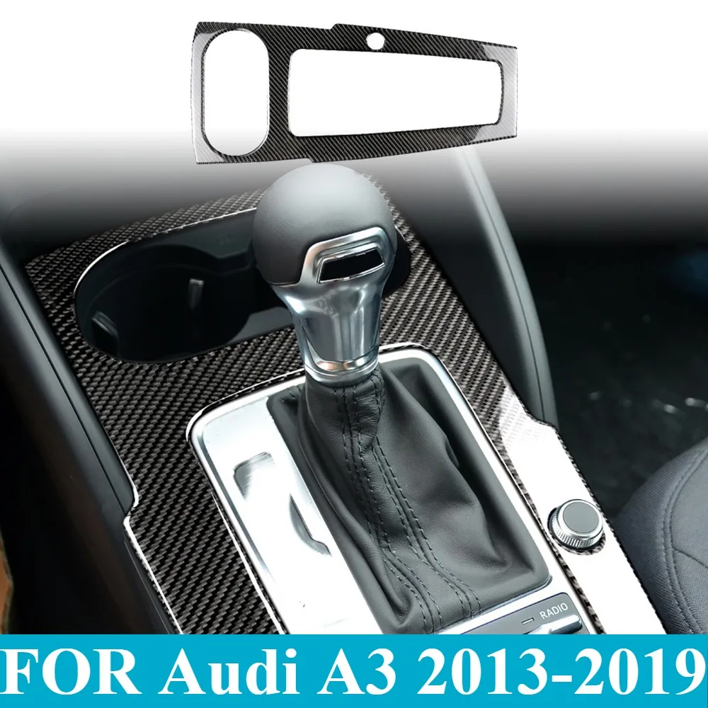 

FOR Audi A3 2013-2019 Carbon Fiber Gear Shift Panel Cover - OEM Style Interior Trim Upgrade Accessories Custom Decoration Kit