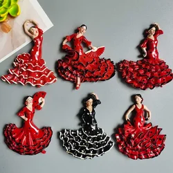 Spagna Flamenco magneti per il frigo ballerino spagnolo Souvenir turistico Decor artigianato frigorifero magnetico collezione di adesivi regali