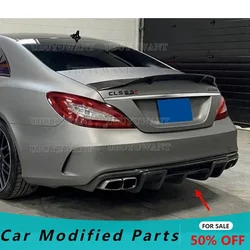 For BENZ CLS Class W218 CLS350 CLS400 Carbon Fiber Rear Bumper Diffuser Lip Spoiler 2011~2014