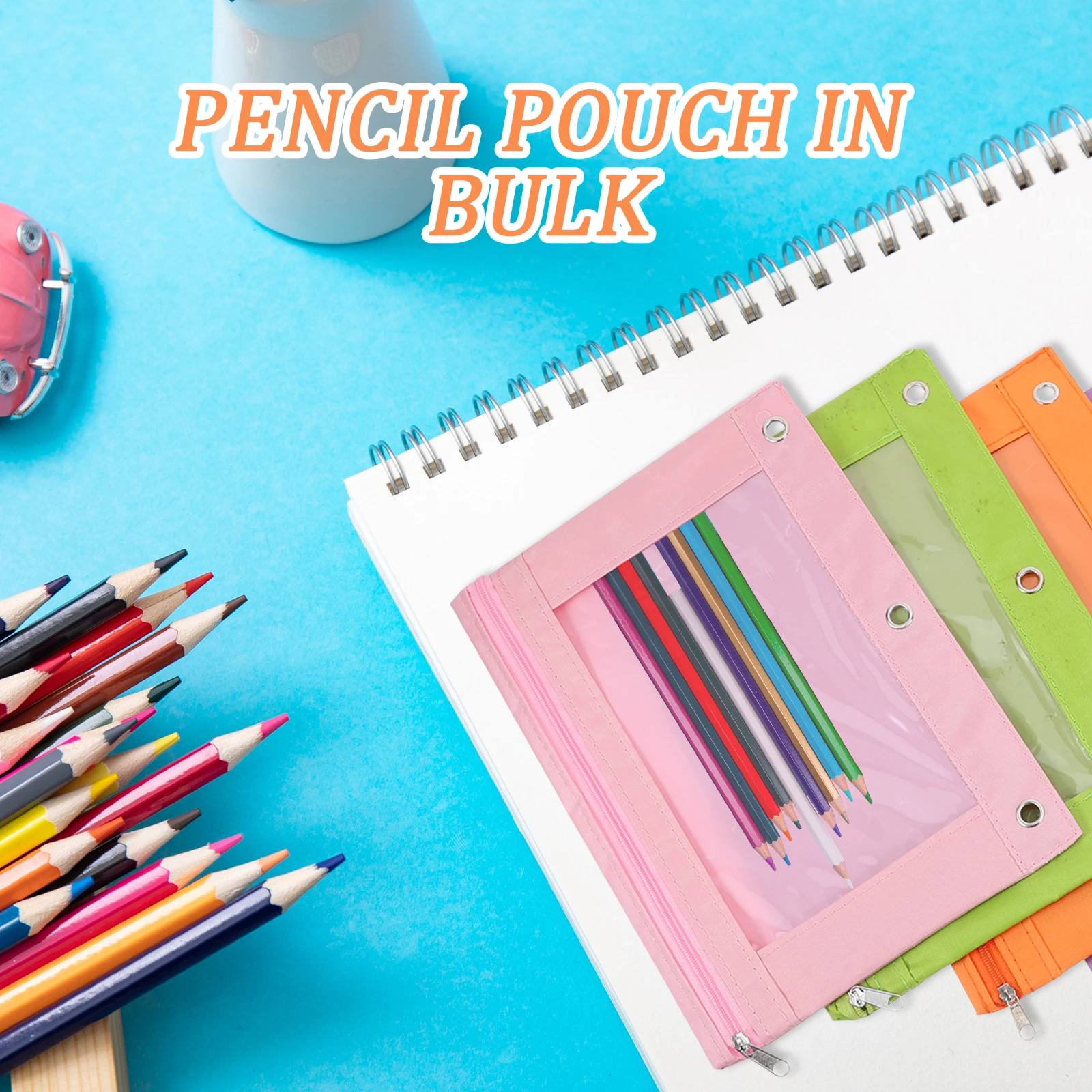 

6 Pcs Detachable File Bag Pen Pencil Fabric Binder Pouch Oxford Cloth Bulk Pockets