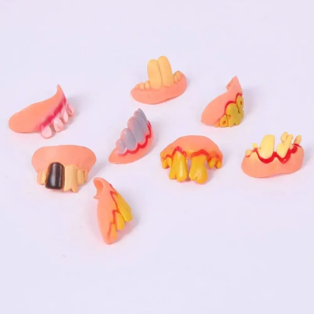 Denture Gags Funny Dentures Shocker 10 Style Fake Denture Teeth Scary Trick Toy Ugly Fake Teeth Halloween Decor Prop