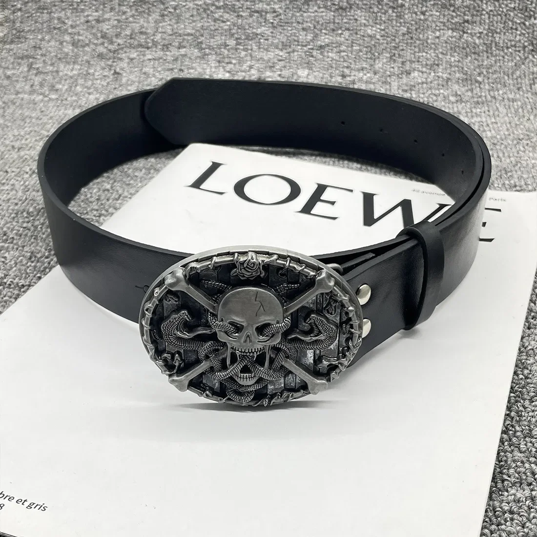 

2024 Gothic Y2K Subcultural New Sweet Cool Skull Belt Street Decoration Belt Men Spicy Girls Leather Women's Punk Harajuku Belt