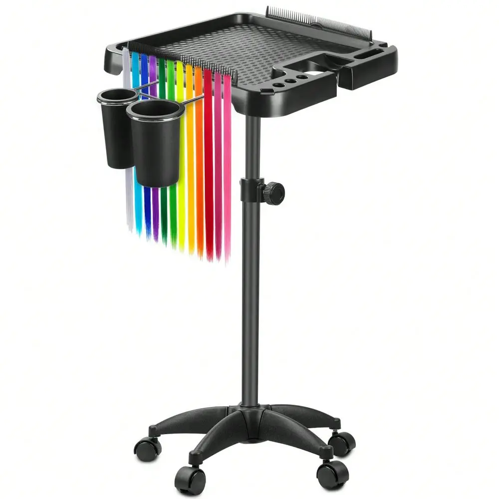 

Salon Tray, Hairstylist Tray On Wheels With Holder And Hair Separator Stand For Salon Station, Salon Tray Cart, Salon Trolley C