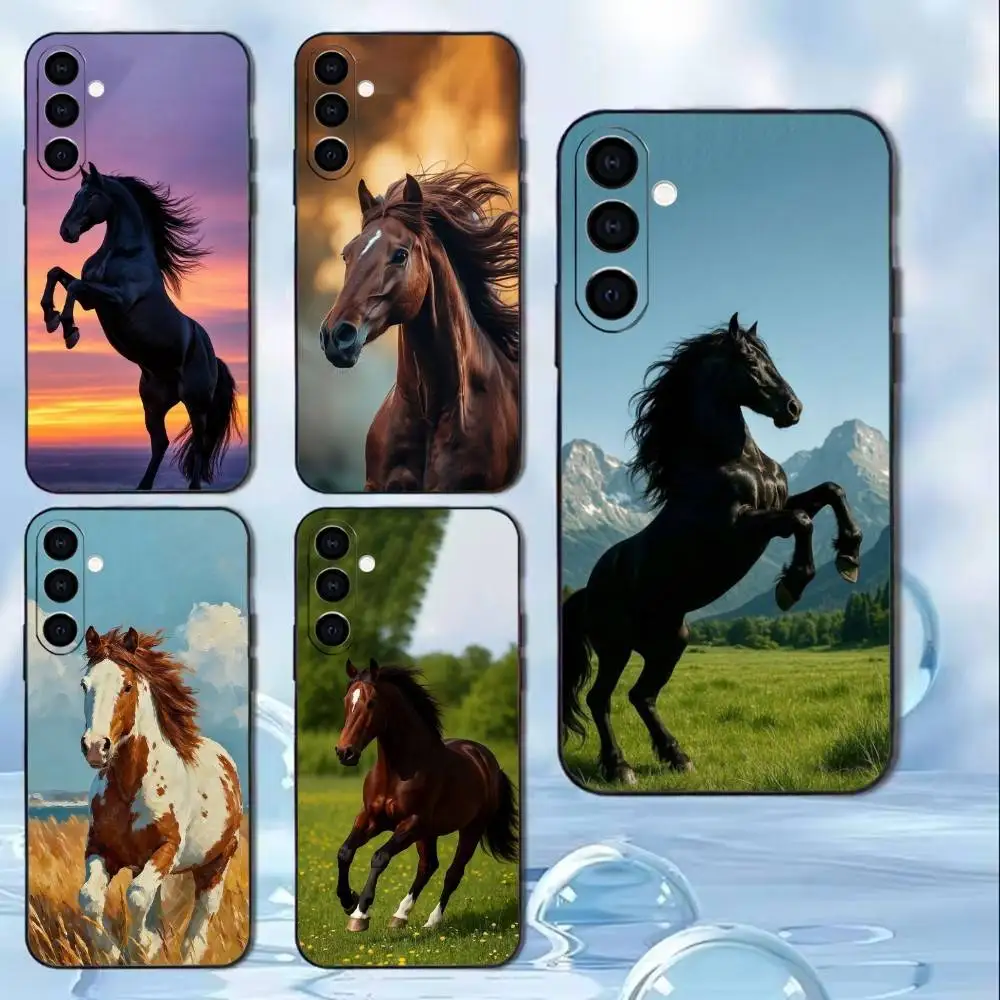 

Running Horse Phone Case For Samsung Galaxy A91,80,73,72 ,71,53,52,32 ,31,22,21s,20,Soft Black Case