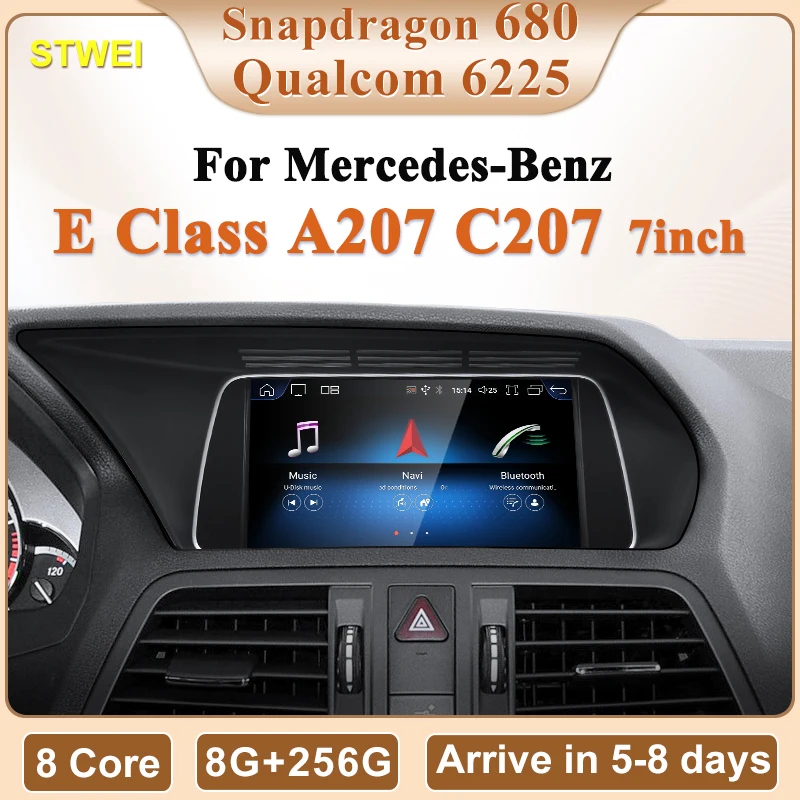 STWEI 7inch Qualcomm Snapdragon 680 6225 Wireless CarPlay Andorid Auto For Mercedes Benz E Class W207 A207 Car Video Players GPS