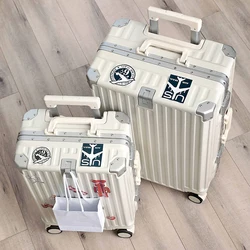 Valigia multifunzione da viaggio con Password bagaglio di grande capacità con portabicchieri USB Trolley da viaggio femminile imbarco borse da viaggio maschili