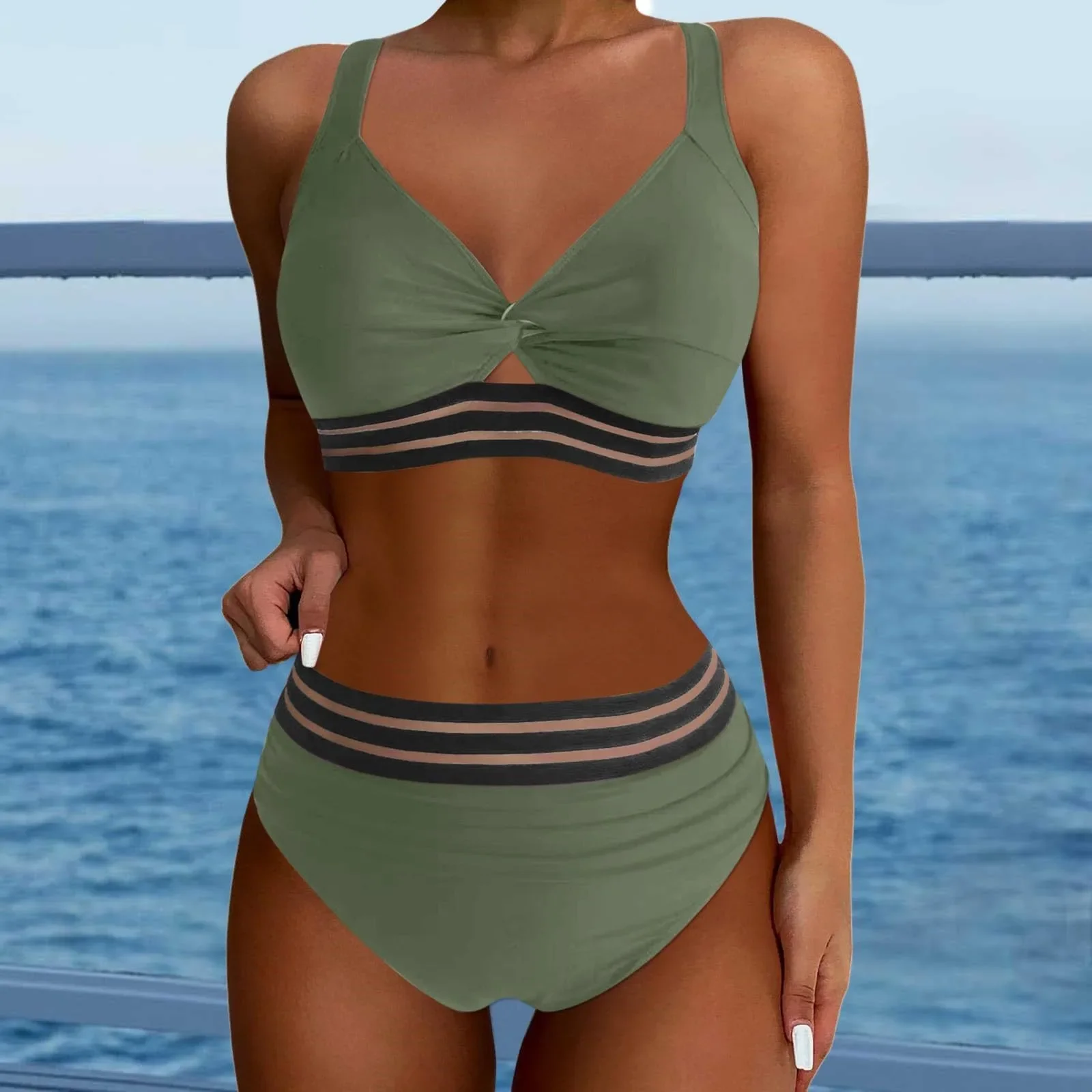 Sexy Swimsuit Women High Waist Bikinis Swimming Wear for Bathing Suit Biquinis Summer Swimwear Women's Bikinis Set Beachwear