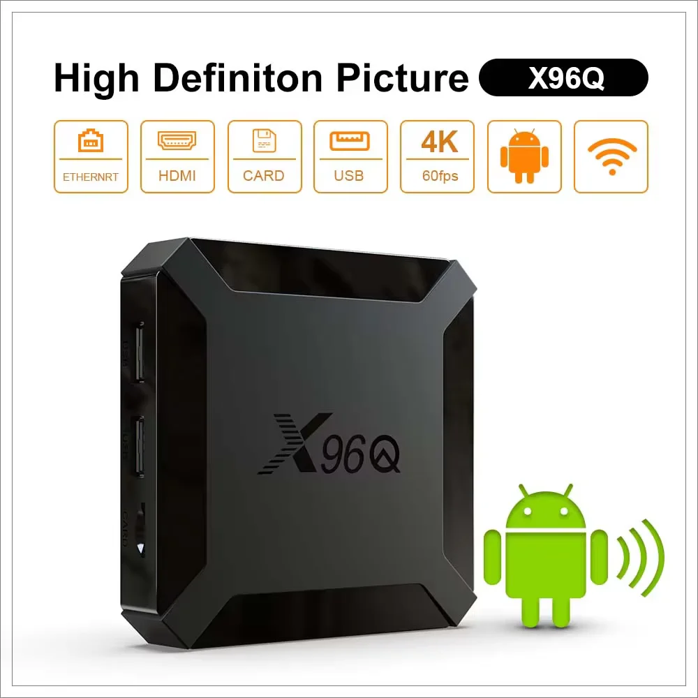 Hot X96Q Android 4K Fast Smart TV BOX 2GB 16GB Allwinner H313 Quad Core Set top box Suitable for various TV BOXS 1GB8GB