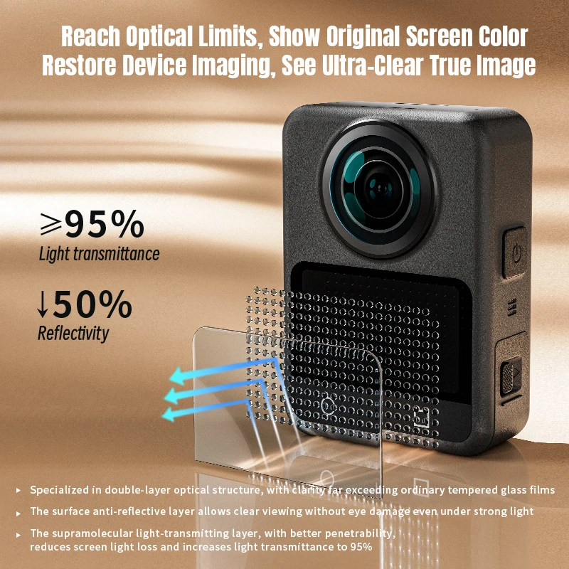 Film Pelindung Layar Kaca Tempered STARTRC AR untuk Kamera DJI Osmo 360 Anti-Refleksi HD Anti-Gores