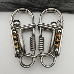 Stainless Steel Handicraft Key Card Bag Ring Buckle Pendant Matte Color Bead Trinket Car Keyring Creative Gift Small Decoration