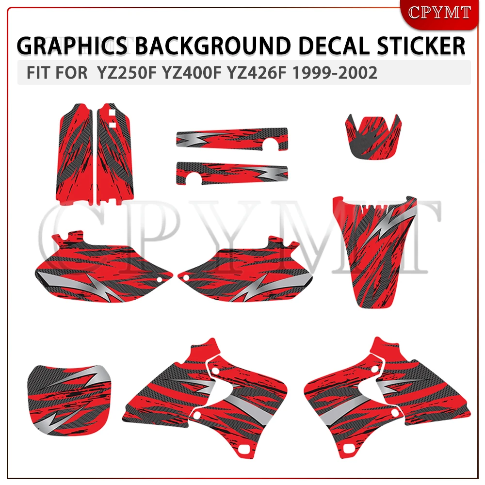 

Fit For YZ250F YZ400F YZ426F YZ 250F 400F 426F 1999-2002 Graphics Background Decal Kit Motorcycle Stickers