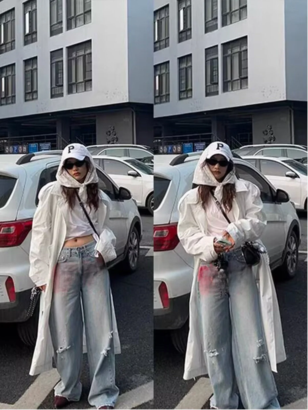 

Джинсы Street Sle fiti с надписями, прямые, с высокой талией, на молнии, термостойкие, темно-синие