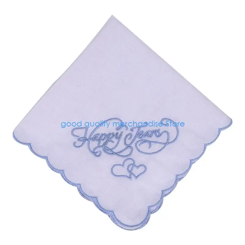 

Y5JD Хлопковый свадебный носовой платок с вышивкой для гостей, свадебный платок 28x28 см