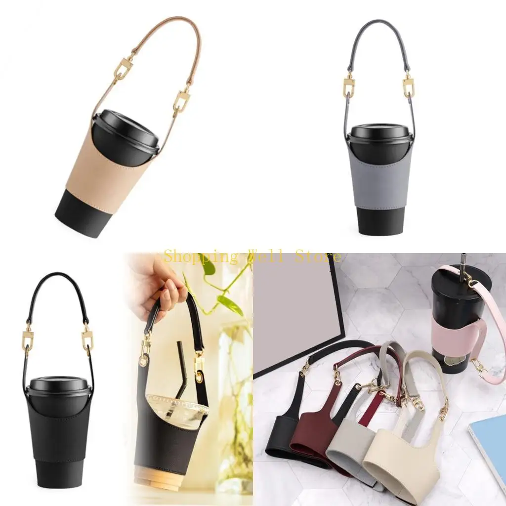 

KX4B Регулируемый изолированный рукав для кружки, защитный чехол из искусственной кожи для кофе и горячих напитков, контейнер на