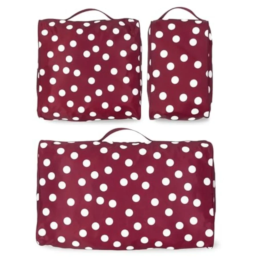 

Set of 3 Packing Cubes for Suitcase: Small, Medium, Large Travel Organizers with Handles, Nylon Fabric, Black, Compression Desi