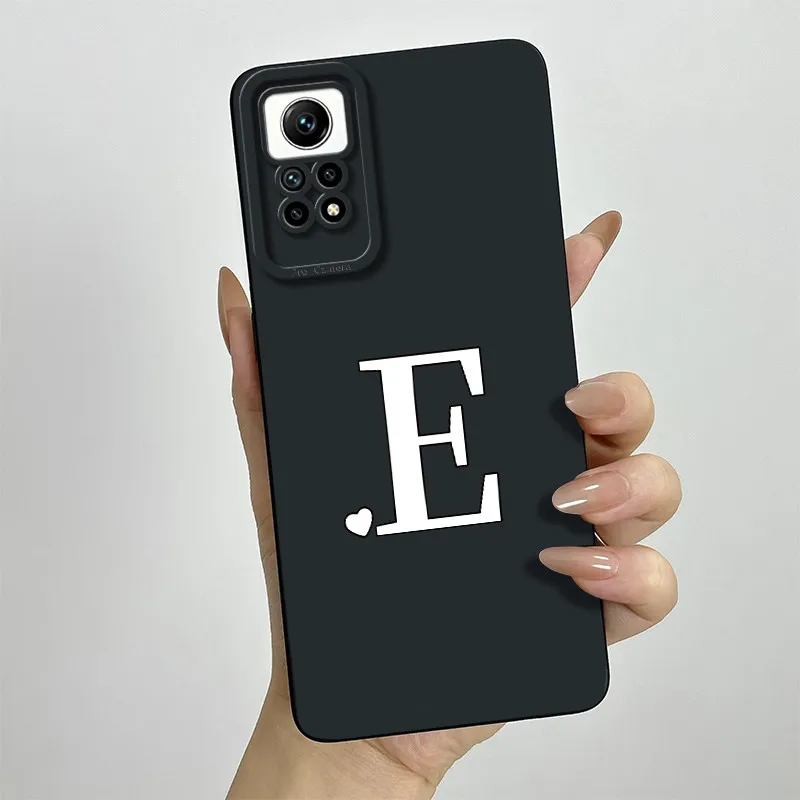 For Xiaomi Redmi Note 12 Pro 4G Case Redmi Note 12 Pro 4G Phone Case 2209116AG Cute Initial Letters Square Shockproof Back Cover