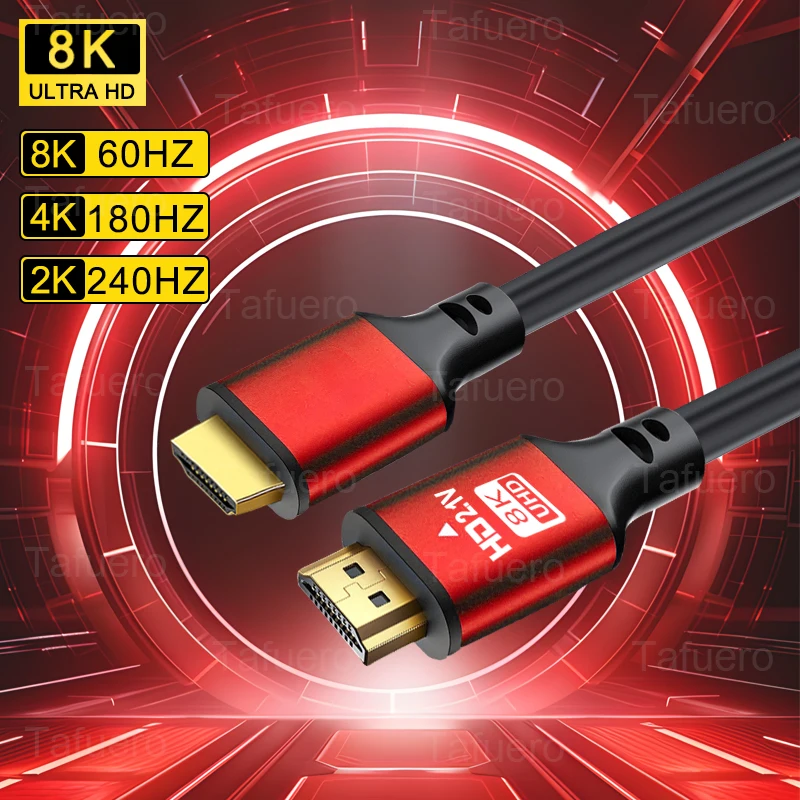 Ultra High Definition Ultra Fast 8K HDTV Cable, 4.92/9.84/ft HDTV 2.1 Cable Aluminum Alloy, HDTV Male to Male Cable, Compatible