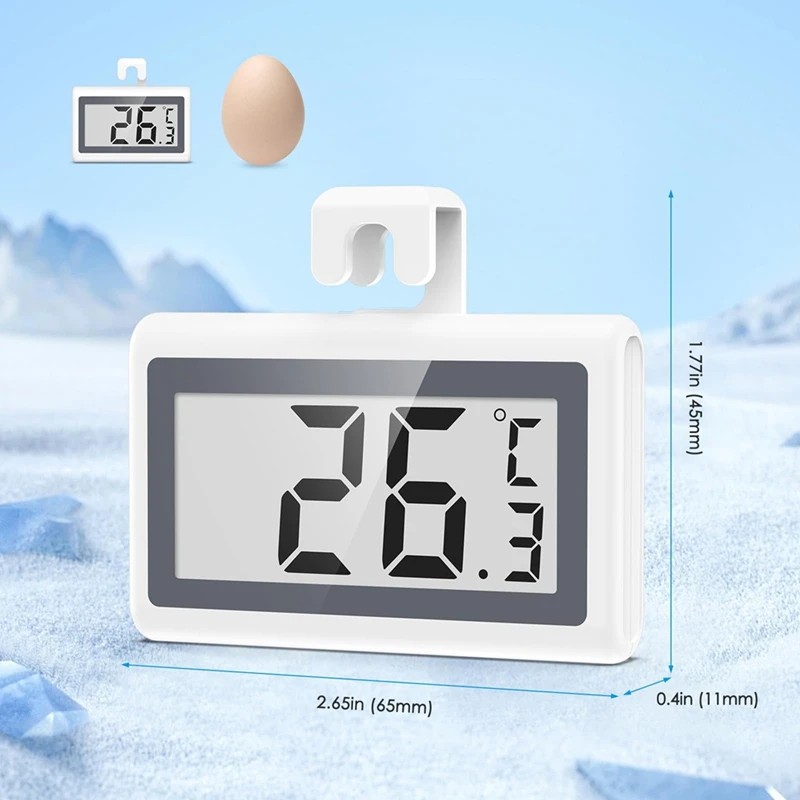 A95I-Fridge Freezer Thermometer, Digital Refrigerator Thermometer,With LCD Display, °C/°F Switch,For Kitchen,Home,Restaurants