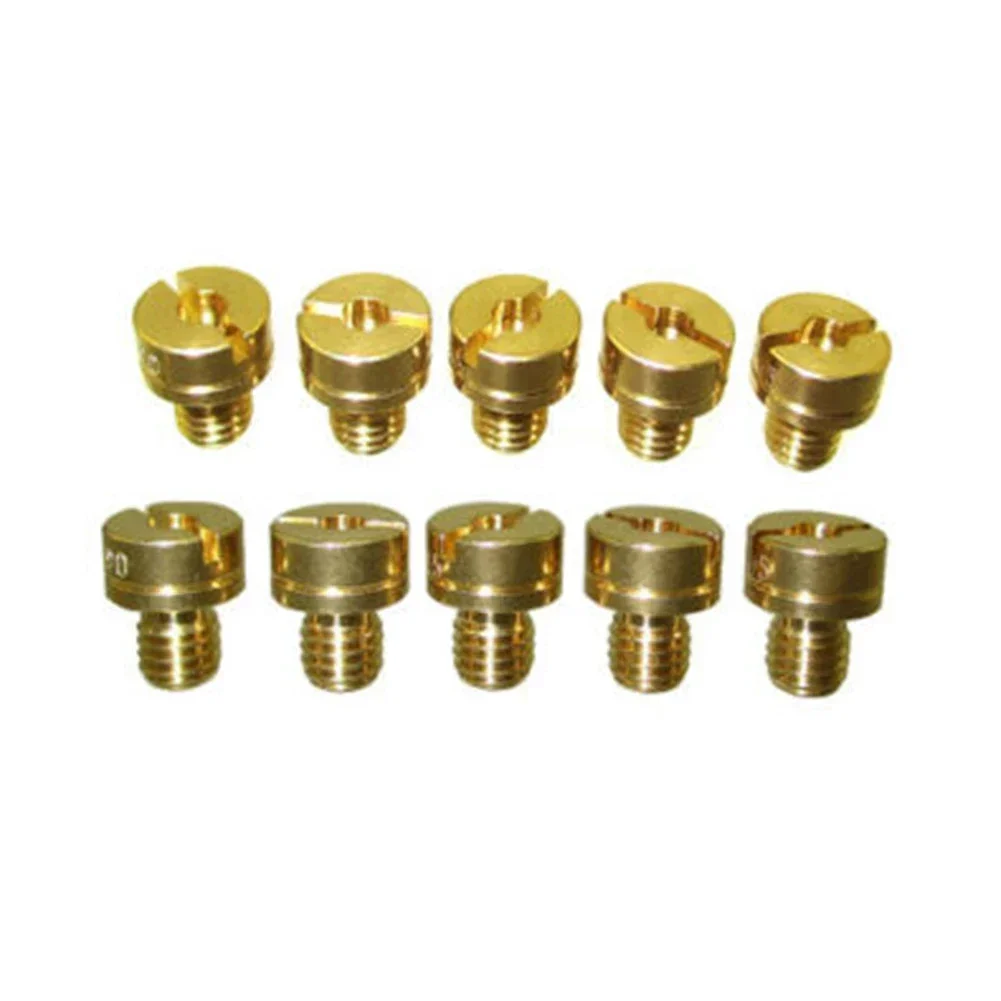 10pcs Carb Main Jets For Mikuni Carburetor 155 160 170 175 180 185 190 195 200 205 Carburetos Round Head Injectors Nozzle