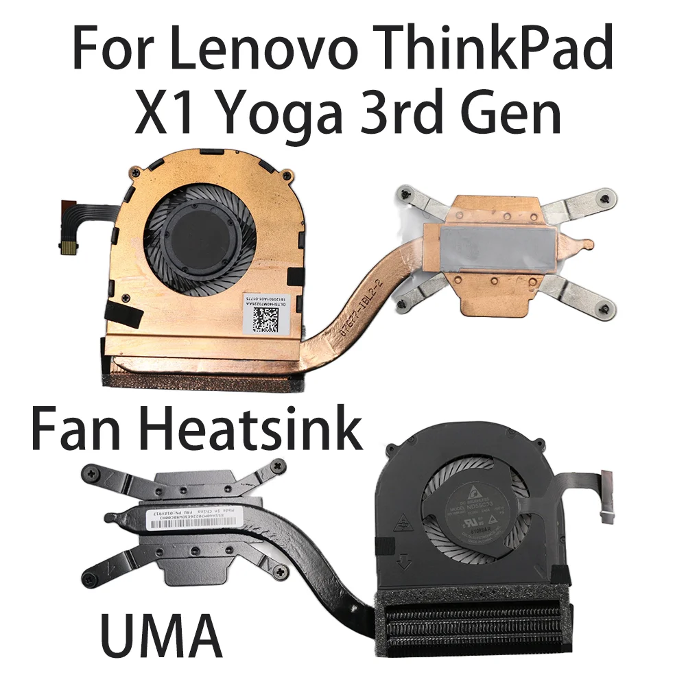 Original For Lenovo ThinkPad X1 Yoga 3rd Gen Laptop Fan Heatsink CPU Cooler Cooling Fan FRU:01AY917 01AY918 UMA